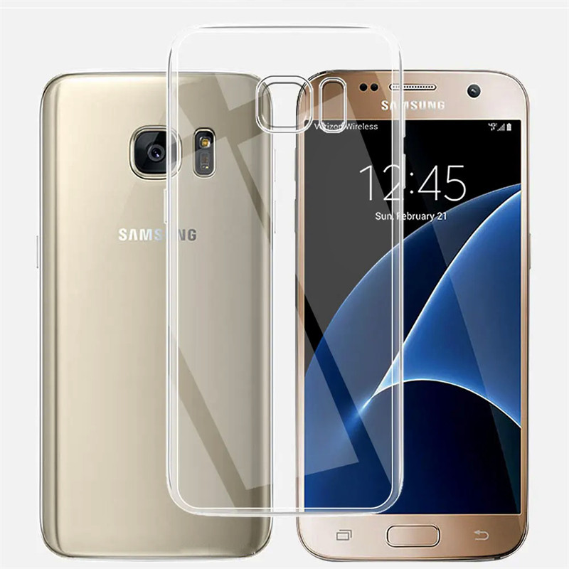 สําหรับ Samsung Galaxy S7 แบน SM-G930F G930FD G930A G930P G930T Slim Soft Clear Silicon Scratch-Resi