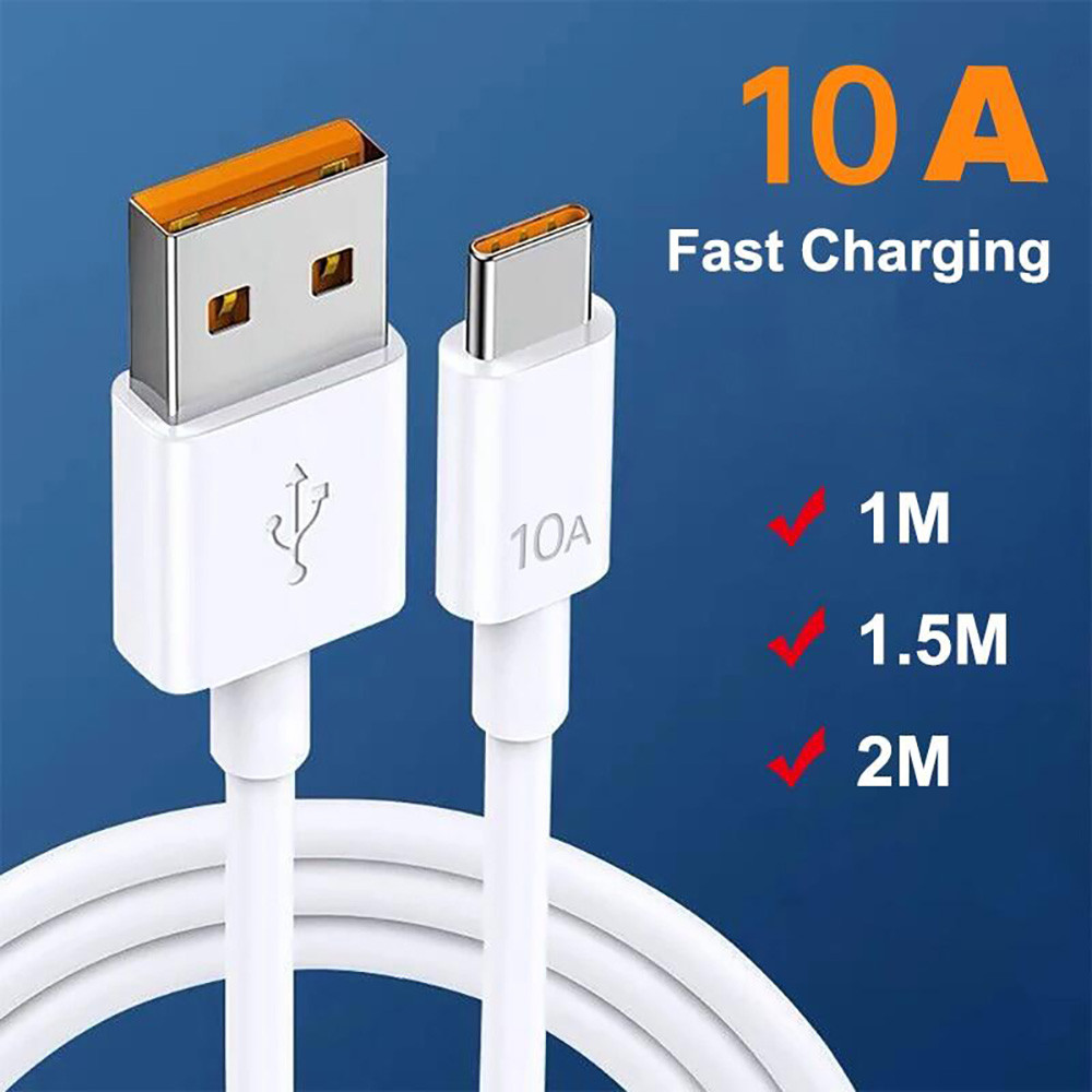 สายชาร์จ USB Type C ยาว 1/1.5/2 เมตร Super Fast Charging Cable USB 10A 7A 6A 5A