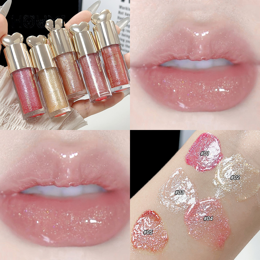 Shaqinuo Dream Glitter Lip Gloss - Sparkling Diamond Lip Glaze - ลิปสติกชนิดน้ําให้ความชุ่มชื้นยาวนาน