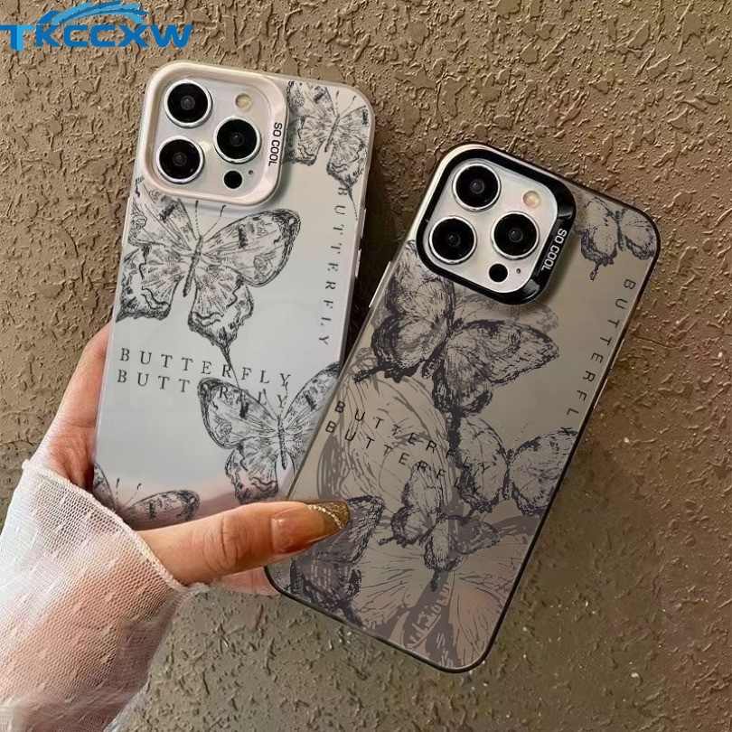Ins Retro ผีเสื้อ Frosted เคสโทรศัพท์สําหรับ OPPO A57 A77 A77S F5 F7 F9 F11 Pro F1S ค้นหา X7 X6 X5 Pro X7 Ultra กรณีพรีเมี่ยมกันกระแทกปกหลัง