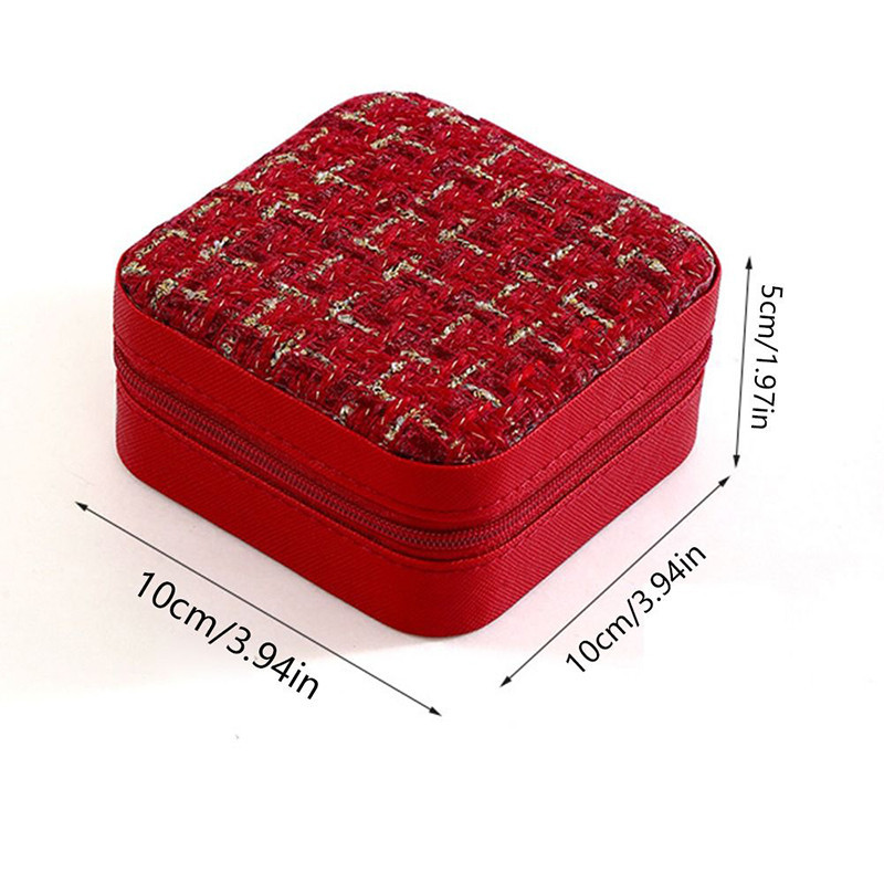 กล่องเครื่องประดับ หนัง PU ผ้ากำมะหยี่ มีซิป ขนาดเล็ก แบบพกพา - รูปที่ 7