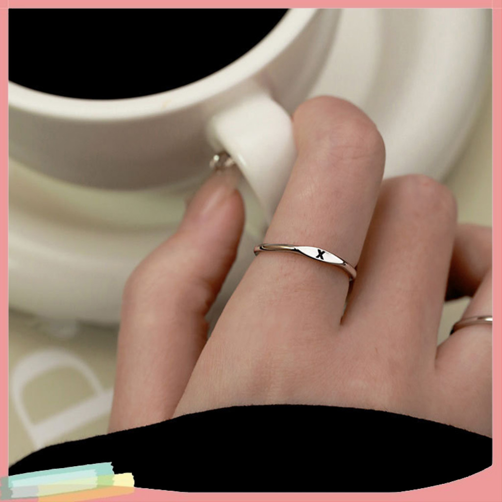 Lk แหวน Knuckle หญิงสําหรับ Dating Lady AZ ตัวอักษรแหวนนิ้วเครื่องประดับปาร์ตี้สไตล์เรียบง่าย