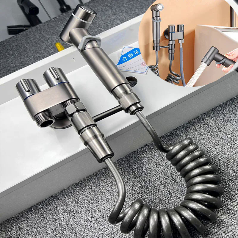 Handheld Toilet Sprayer Bidet Faucet Shower Head Hygienic Shower Toilet Faucets Double Outlet Bidet 