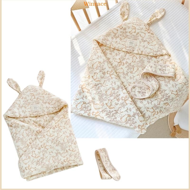 Wrc Warm Comforting Baby Swaddles ผ้าห่อตัวผ้าฝ้าย Gentle Touch ทารกแรกเกิด Swaddles ผ้าห่มห่อระบายอากาศแบบนุ่มสําหรับทารก