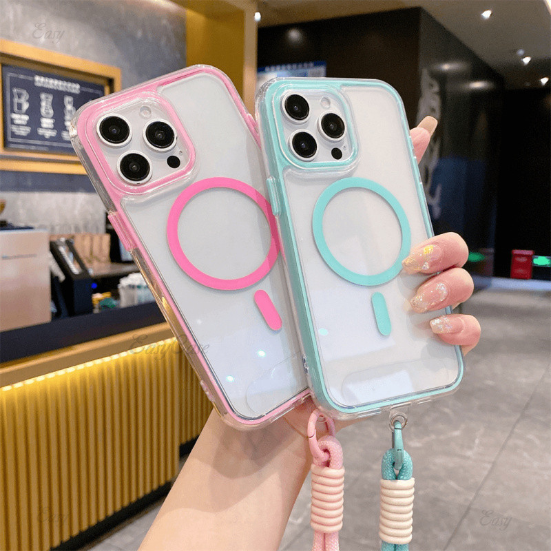 สามในหนึ่งเดียวถุงลมนิรภัยห่อไร้สายชาร์จกรณีโทรศัพท์สําหรับ ไอโฟน 16 15 13 14 12 11 มือโปร สูงสุด 16 15 14 บวก 11มือโปร อะคริลิคในตัวแขวนเชือกเคสแข็งกันกระแ