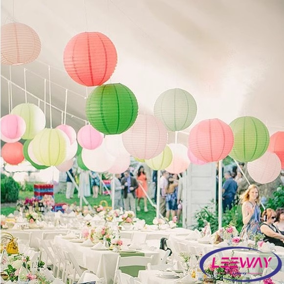 Fresh โคมไฟทรงกลมสีหวาน โคมกระดาษ ขนาด 8/10 นิ้ว สำหรับตกแต่งเทศกาลต่างๆ Lantern