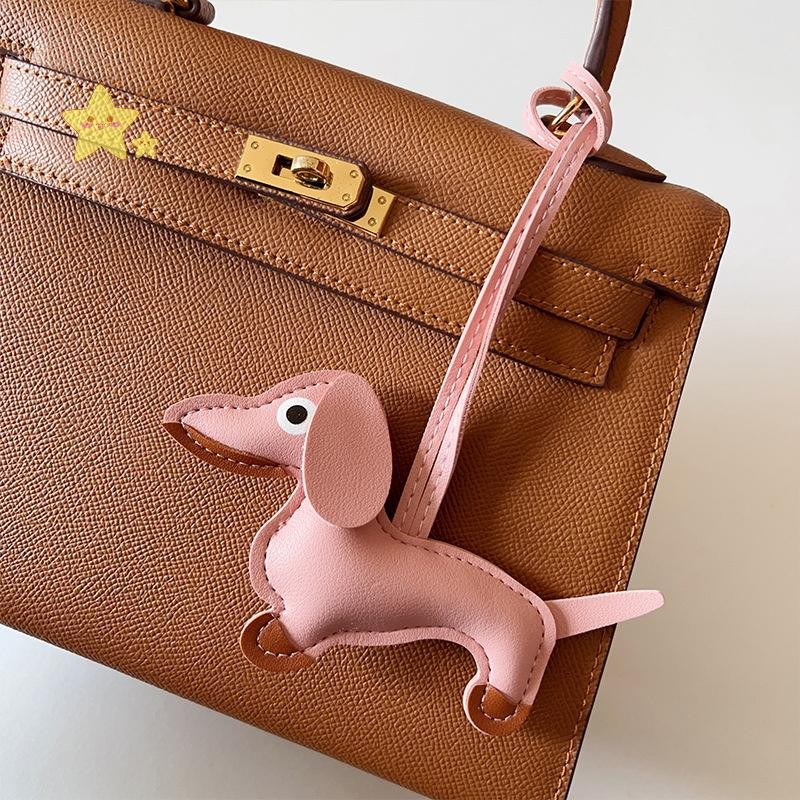 [JBTH] หลายสีคลาสสิกหนังลูกสุนัขสุนัขพวงกุญแจจี้น่ารัก Dachshund กระเป๋า Charm จี้โทรศัพท์ Trinket พวงกุญแจอุปกรณ์เสริม [JB]