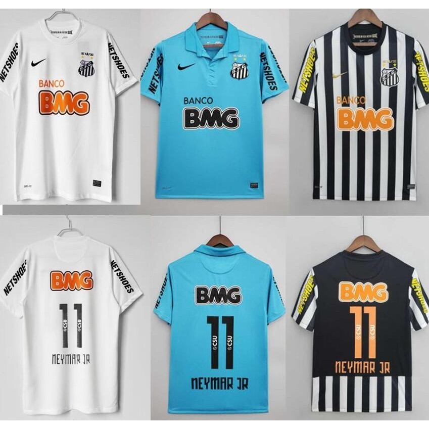 2012 2013 Santos Home away 3rd แขนสั้น Jersi # 11 Neymar ฟุตบอล Jerseys ชุด