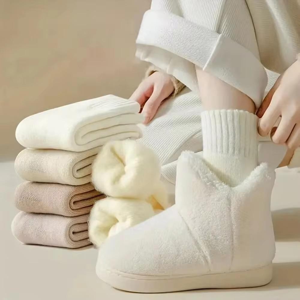 TAMATO 1 คู่ถุงเท้ากลางหลอด, Plush Hairy Keep Warm Women ถุงเท้า, นุ่มหนา Markron สี Sleep ถุงเท้าฤดูหนาว - รูปที่ 3