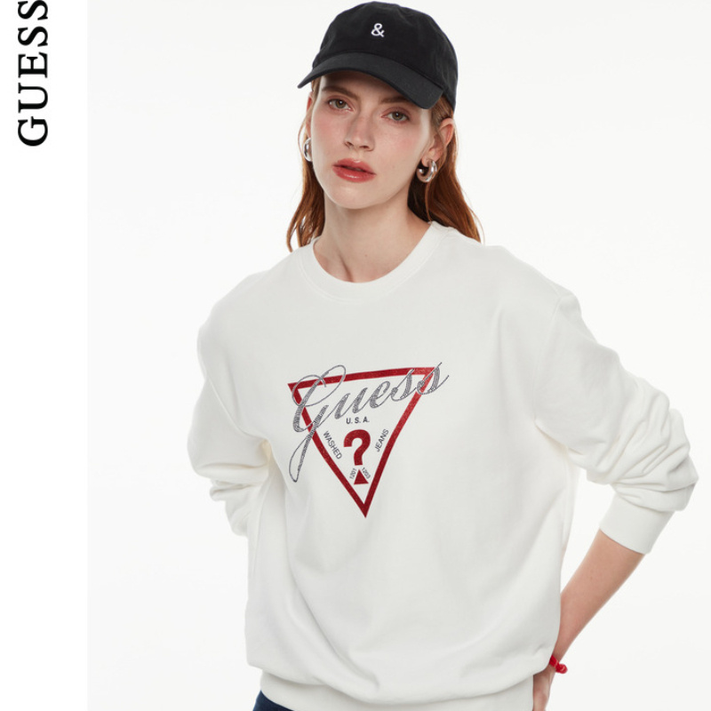 [คุณภาพสูง] ใหม่ฤดูใบไม้ร่วง ไม่จํากัดเพศ คลาสสิกโลโก้สามเหลี่ยมเสื้อกันหนาวแขนยาวลําลอง