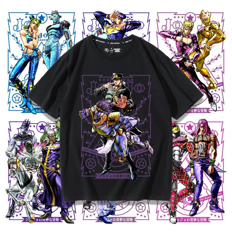 Flash sale แขนสั้นโอเวอร์ไซส์เสื้อยืดแขนสั้น พิมพ์ลาย Jojo's Bizarre Adventure Co-Branded Kuji Taro Chengtaro