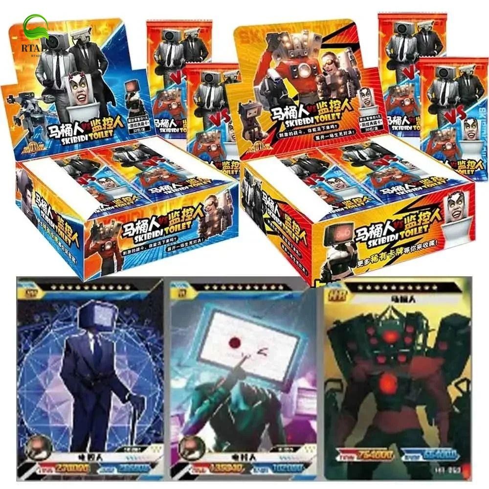 Rtadi Skibidi การ์ดเกมห้องน้ํา, Skibidi การ์ดเกมห้องน้ํา Monitor Titan รูปการ์ดของเล่น,ของขวัญวันเกิด Speakerman ทนทานแบบพกพา Titan TV Man การ์ดสะสมของเล่นเด็ก