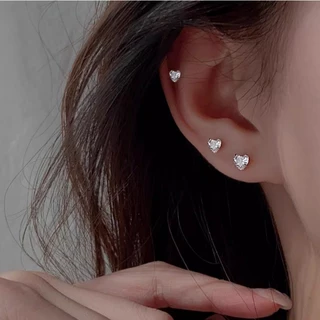 Roselife Silver 1PC คลาสสิก Unisex คริสตัล Pierced ต่างหูสตั๊ด Hypoallergenic หู Studs เครื่องประดับอุปกรณ์เสริม