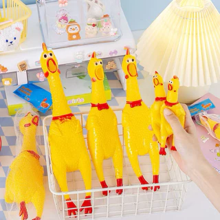 ไก่โอ๊ก ไก่บีบ Chicken toy ของเล่นสุนัข ตุ๊กตายางกัด ของเล่นบีบ มีเสียง ของเล่นยางกัด ยางกัดสุนัข