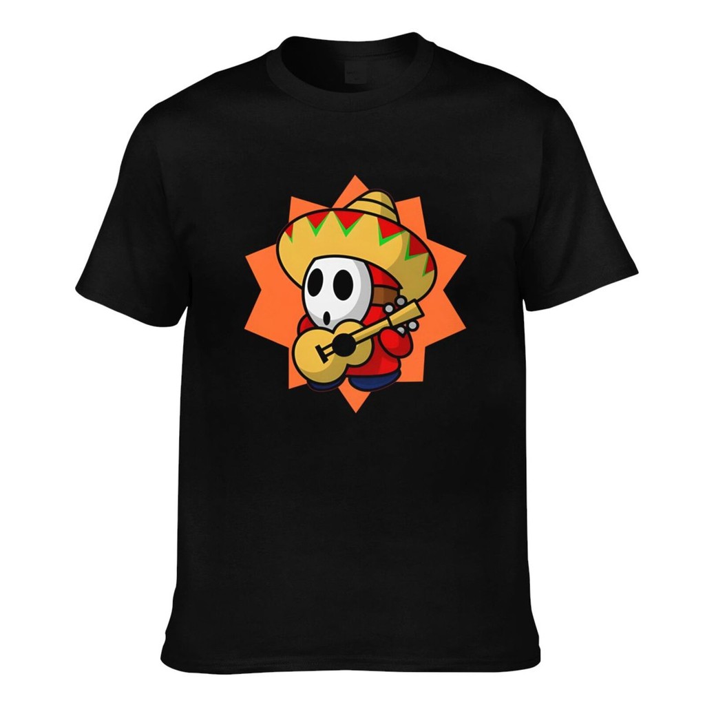 เสื้อยืดผู้ชายคุณภาพสูง ดีไซน์ตัวละครMarioและShy Guy จากเกม