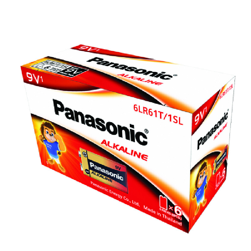 ถ่านอัลคาไลน์ 6LR61T/1B 9V (1 ก้อน) Panasonic