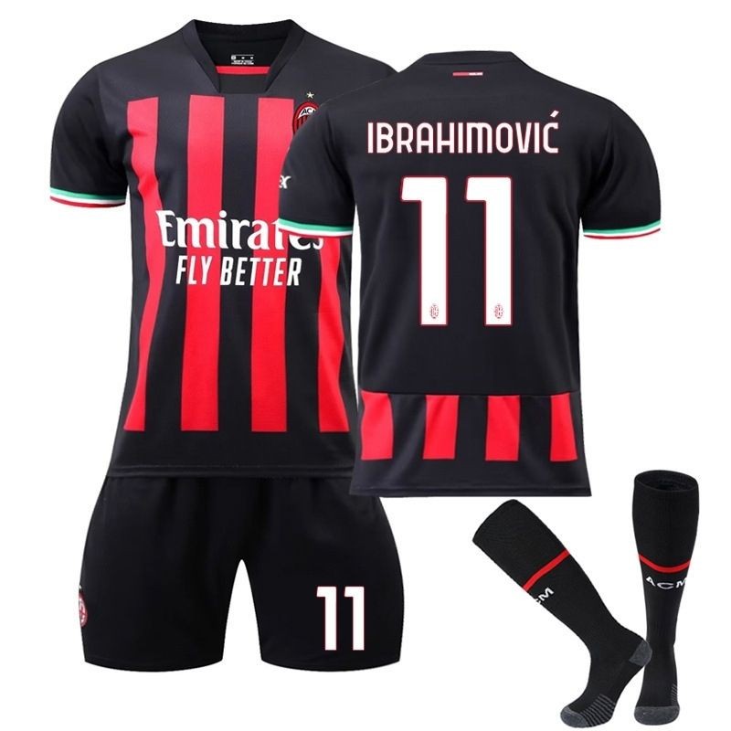 22-23ac Milan Home Jersey No. 11 อีวุย เบอร์ 9 Gilu Jersey เสื้อฟุตบอล ชุดสูทแห้งเร็ว