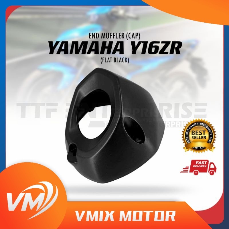YAMAHA Y16ZR END MUFFLER CAP (FLAT BLACK) EXHAUST MUFFLER END CAP