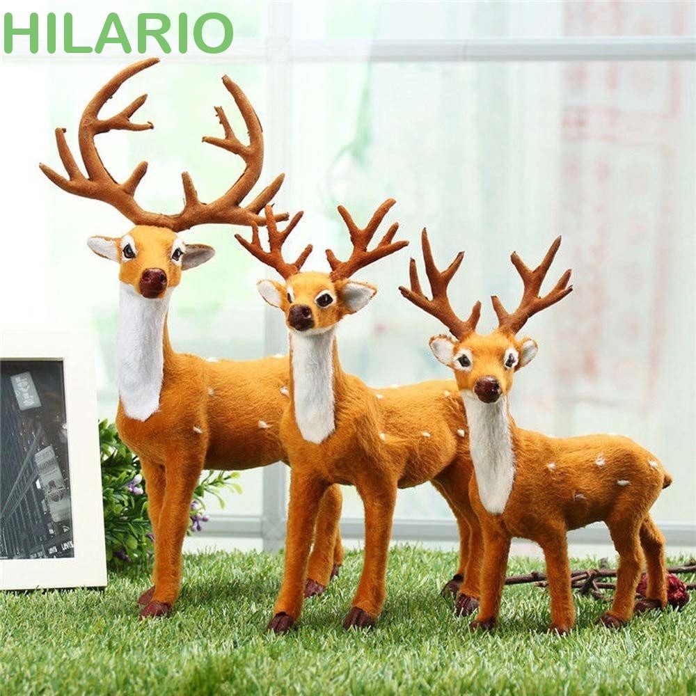 Hilario จําลองกวาง Handmade การ์ตูนเดสก์ท็อปรุ่น Elk Plush Xmas Reindeer เครื่องประดับ