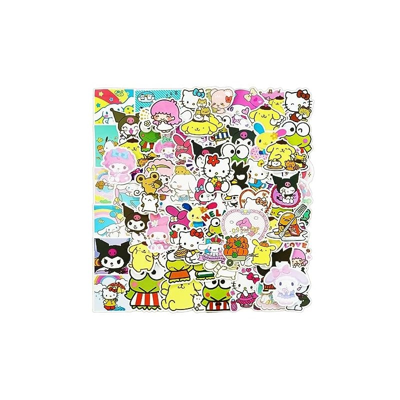100 Sanrio Sticker Set Anime Character Stickers Manga Reward Seal Cute DIY Material Guitar Car Bicyc