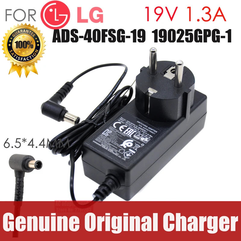 ใหม่สําหรับ LG 19V 1.3A ADS-40FSG-19 19025GPCU-1 อะแดปเตอร์ AC แหล่งจ่ายไฟสายชาร์จ