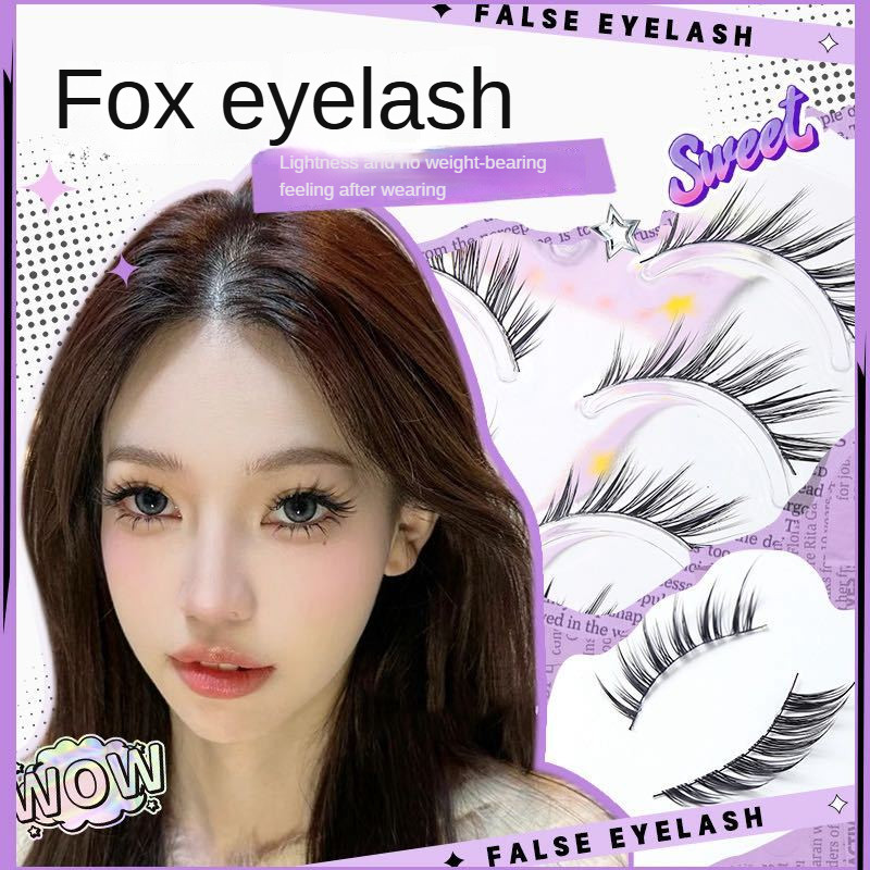 3d สามมิติขนตาปลอมขายส่งธรรมชาติหนา Eye End ขยายสีดํา 5 คู่เส้นใย Hard Terrier 3D10