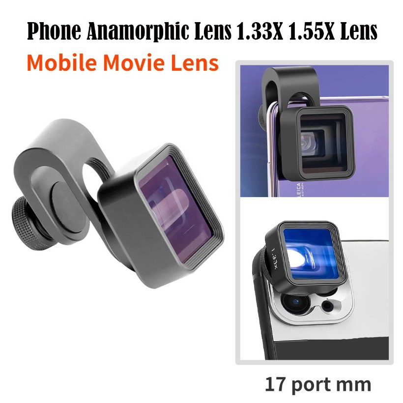 เลนส์โทรศัพท์ Anamorphic 1.33X 1.55X เลนส์สมาร์ทโฟนมุมกว้างสําหรับ iPhone 16 15 PRO เลนส์โทรศัพท์มือถือ