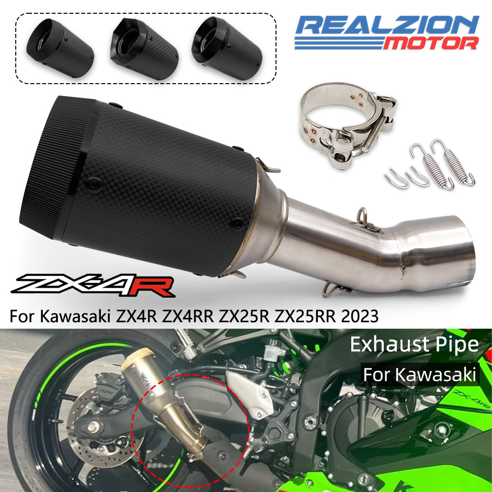 Zx4r ZX4RR 2023 รถจักรยานยนต์ท่อไอเสียท่อ Slip-On ท่อกลาง Link ชุดท่อสําหรับ KAWASAKI Ninja ZX-4R ZX