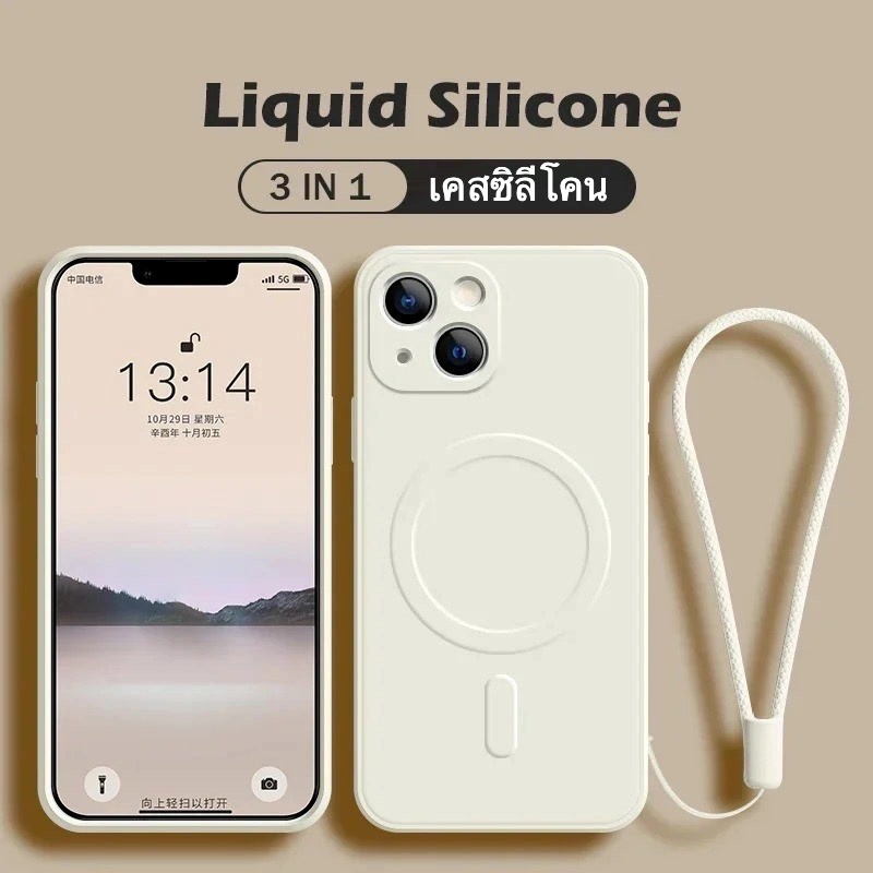 🇹🇭THIP เคสไอโฟน เคสซิลีโคน เคสแม่เหล็กสำหรับ iPhone 15 11 13 12 14 PRO MAX XR XS PLUS