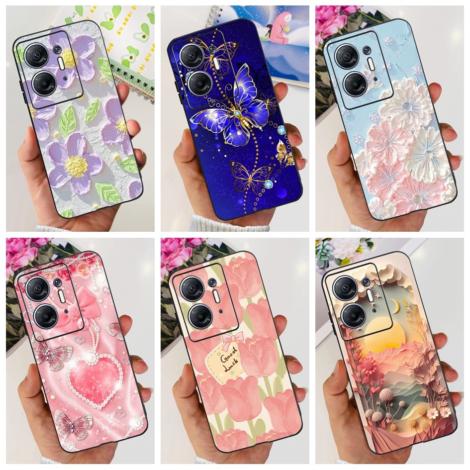 สําหรับ Infinix Hot 30 5G กรณี X6832 ซิลิโคนแฟชั่นดอกไม้ Soft TPU Matte เคสโทรศัพท์สําหรับ Infinix Hot30 5G 2023 ปกหลัง