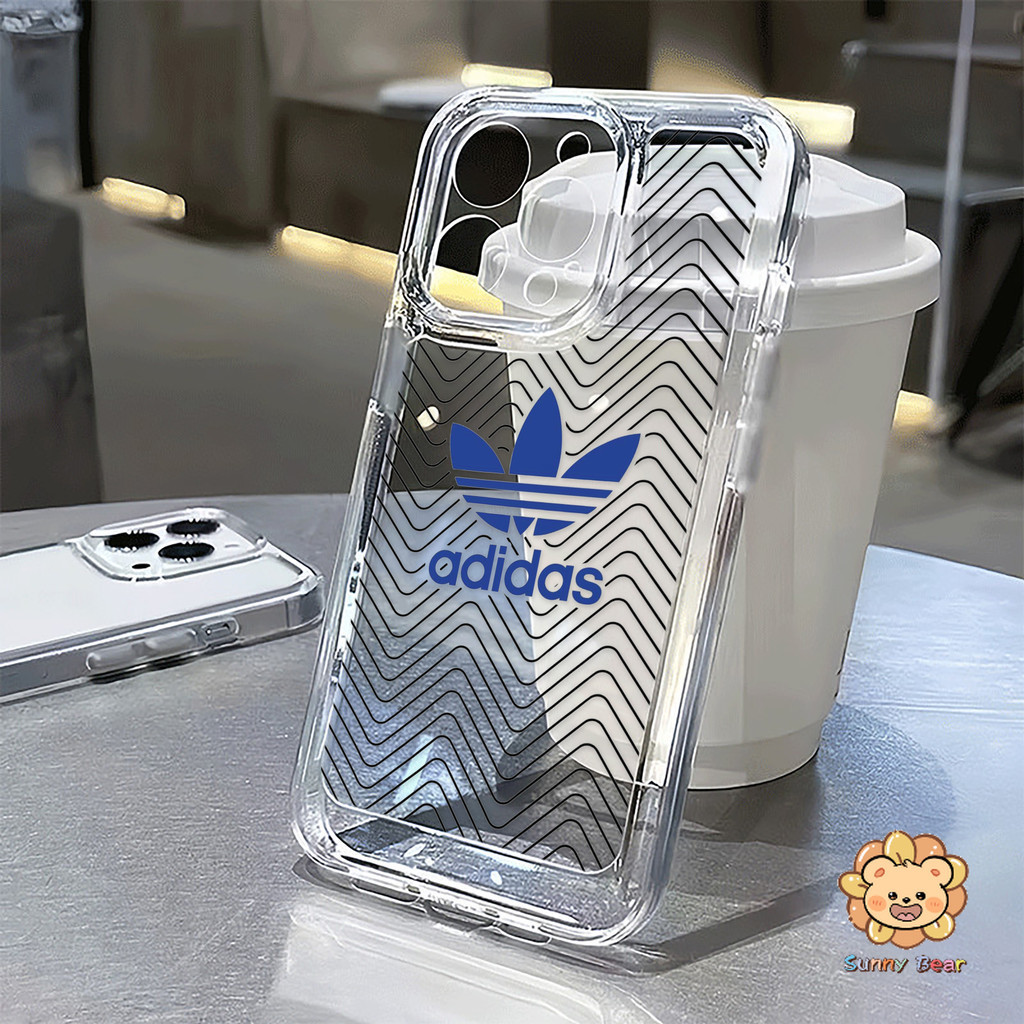 สําหรับiphone 16 Pro Max Adidasแบรนด์แฟชั่นทันสมัย 15 14 XR 13 11 12 Pro Max 8 7 6 6S Plus X Xs Max Se 2020 13 12 11 Simpleขั้นสูงโปร่งใสTpuเคสโทรศัพท์