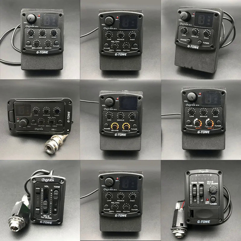 Cherub G-Tone GT-6/5/4/3 3Band 4-band Acoustic Guitar Equalizer with Tuner Guitarra Preamp Piezo Pic