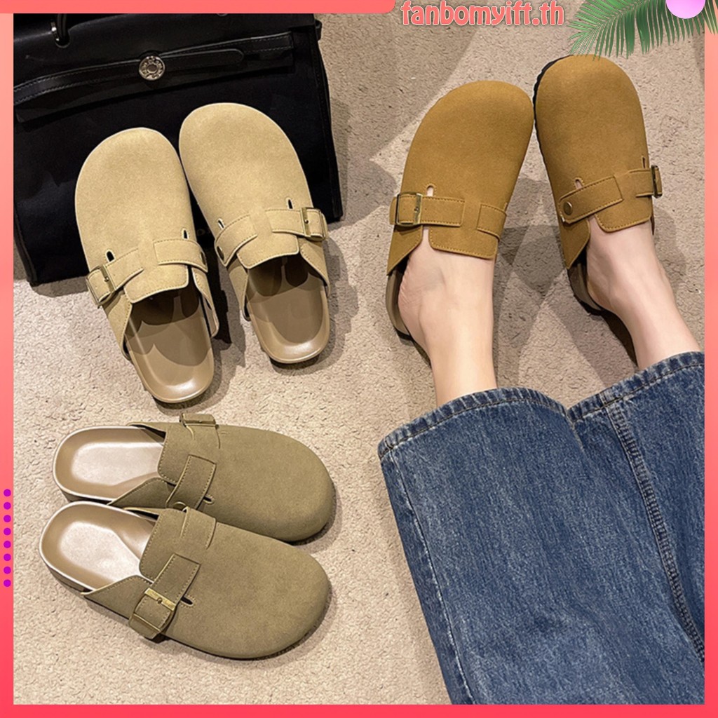 JINxCHOY SHOES รองเท้าแตะลําลอง แบบสวมครึ่งเท้า แฟชั่นเกาหลี เหมาะกับวันหยุด สําหรับสตรี ไซซ์ 35-42 Y2K