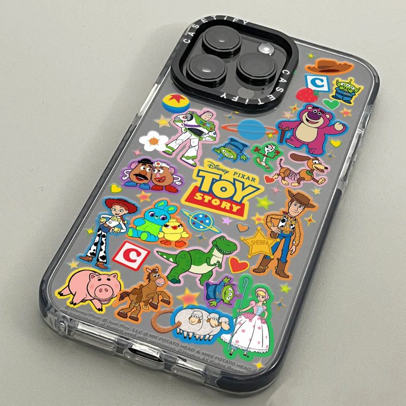 เคสโทรศัพท์โปร่งใสเต็มหน้าจอการ์ตูนสนุกแนวโน้มเหมาะสําหรับiPhone 15promax 16promax 16 15 14 13 12Promax 11promax 11 xs xr 7plus 16plus Shock-Resistantป้องกันกรณี