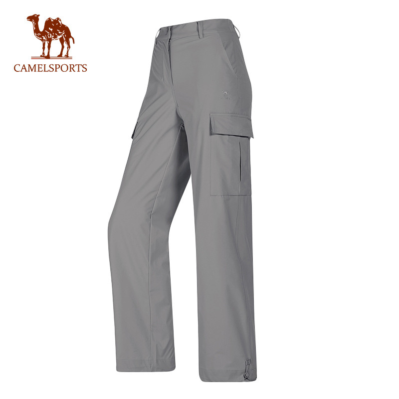 CAMEL SPORTS ผู้หญิง Overalls ฤดูใบไม้ร่วงกันน้ํากางเกงกีฬาตรงกางเกงทอ