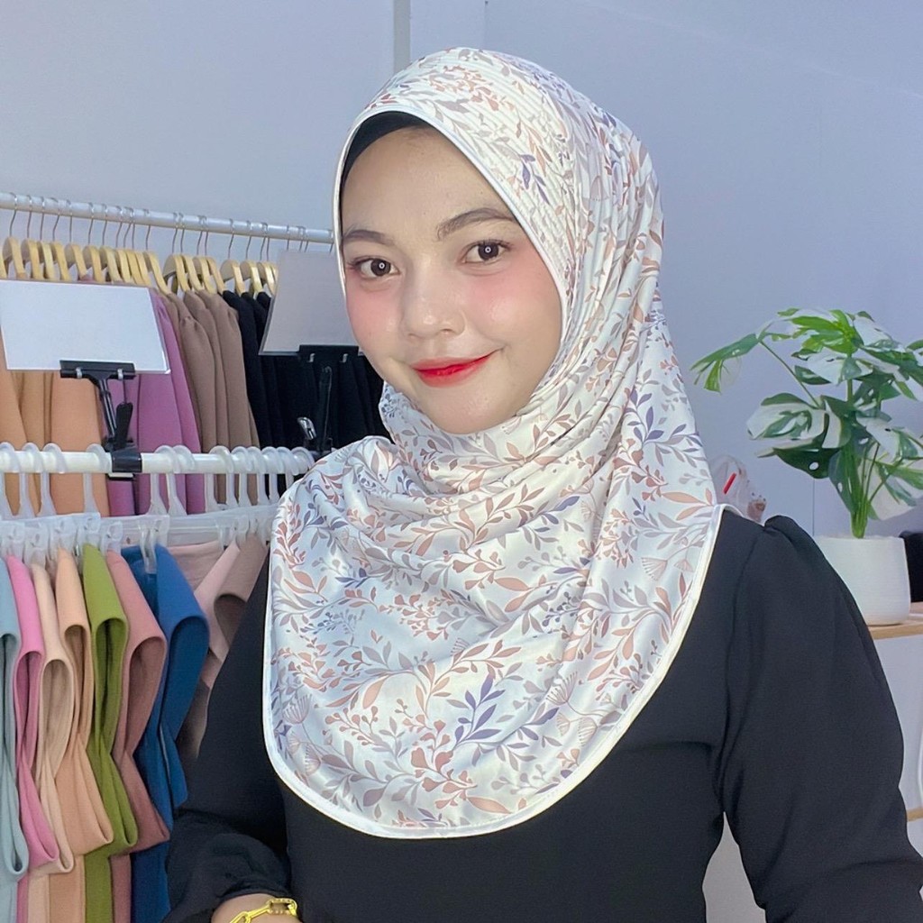 ผ้าคลุมฮีญาบทรงหมุน ลายใหม่ล่าสุด เนื้อผ้า ITY