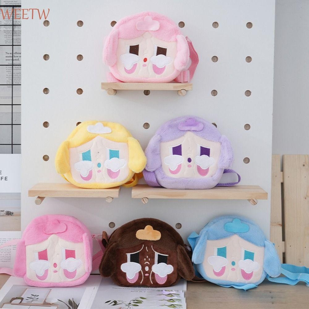 Weekw Crybaby Plush กระเป๋าสะพาย,อะนิเมะอุปกรณ์ต่อพ่วง PP Cotton Crybaby กระเป๋าสะพายข้าง,น่ารักซิปการ์ตูนตุ๊กตา POP MART ตุ๊กตากระเป๋าของขวัญวันเกิด
