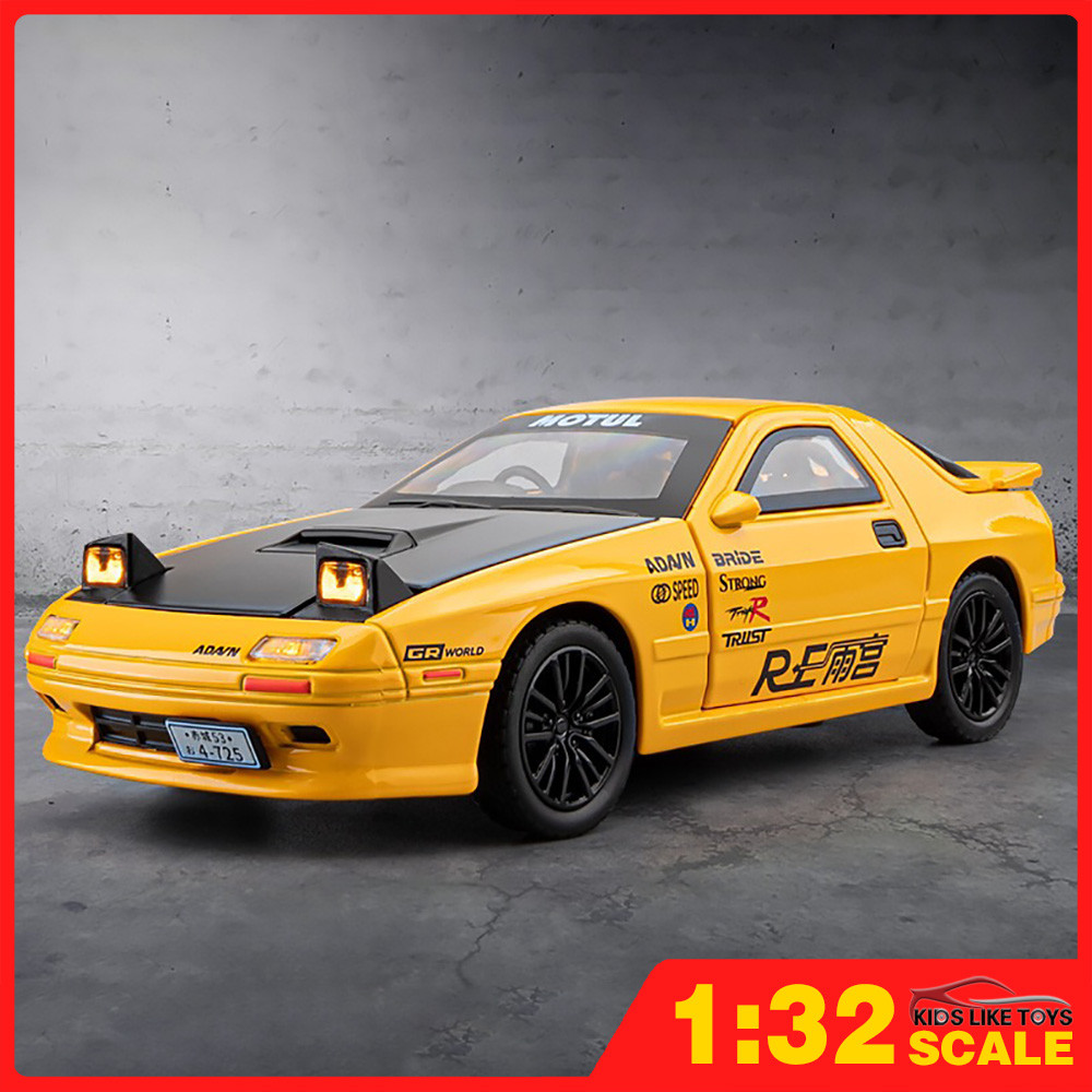 Klt 1:32 JDM Mazda RX-7 โมเดลรถเหล็กรถโลหะผสมของเล่นของขวัญสําหรับเด็กเด็กผู้หญิง