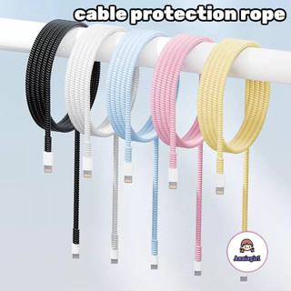 1.4 เมตรสายเคเบิลข้อมูลป้องกันสีโทรศัพท์สายไฟเชือก Protecto Anti-break ฤดูใบไม้ผลิป้องกันเชือกสําหรับสายชาร์จ USB หูฟังข้อมูล Bobbin Winder