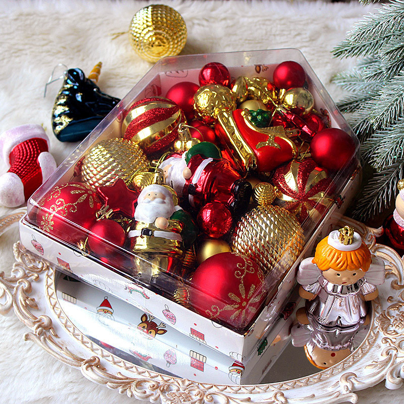 72 ชิ้น/กล่องลูกบอลคริสต์มาสตกแต่งคริสต์มาส Christmas Ball ตกแต่งบ้านเครื่องประดับต้นคริสต์มาส แขวนจี้ต้นไม้ 2025 ของขวัญปีใหม่