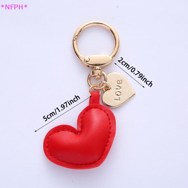 Nfph> Simple Love หนังพวงกุญแจรถแขวนกระเป๋าแฟชั่นสีชมพูพวงกุญแจสําหรับผู้หญิงเครื่องประดับใหม่