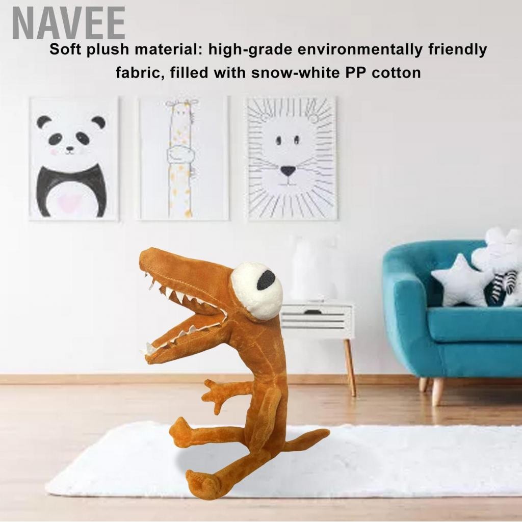 NAVEE ตุ๊กตาจิ้งจก Lizard Plush Stuff ของเล่นตกแต่งผ้าฝ้าย PP ปุยสีเหลืองสำหรับเตียง