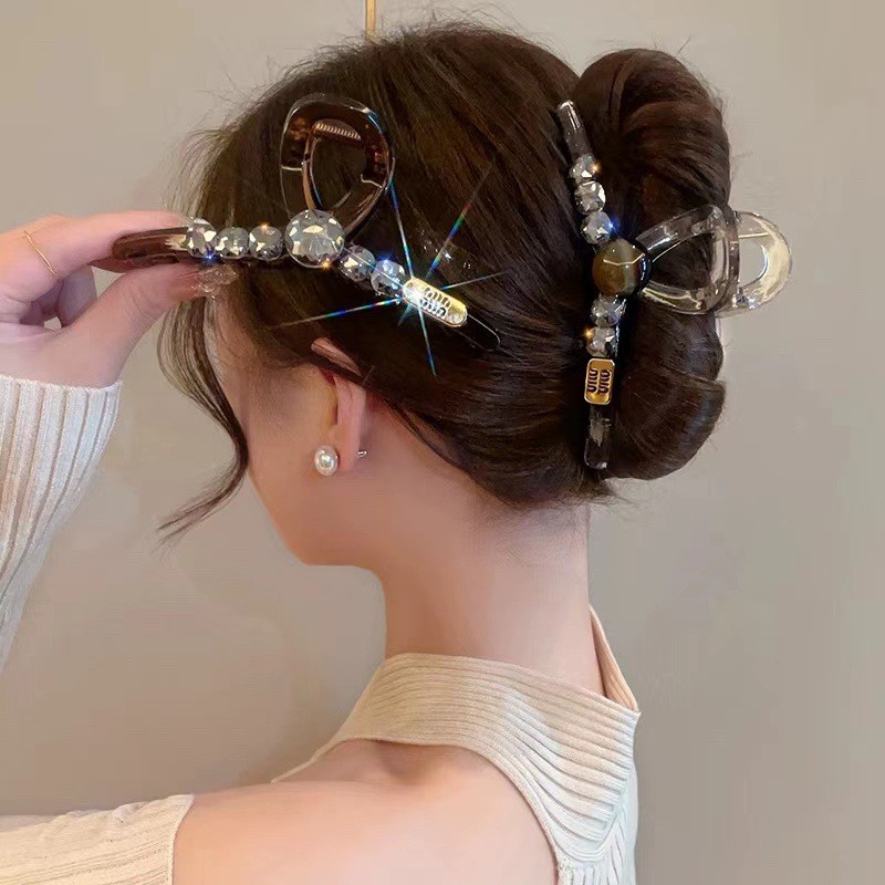แฟชั่นแสงหรูหราโบว์คว้าคลิปผู้หญิงระดับไฮเอนด์อเนกประสงค์ผมขนาดใหญ่อุปกรณ์ผม