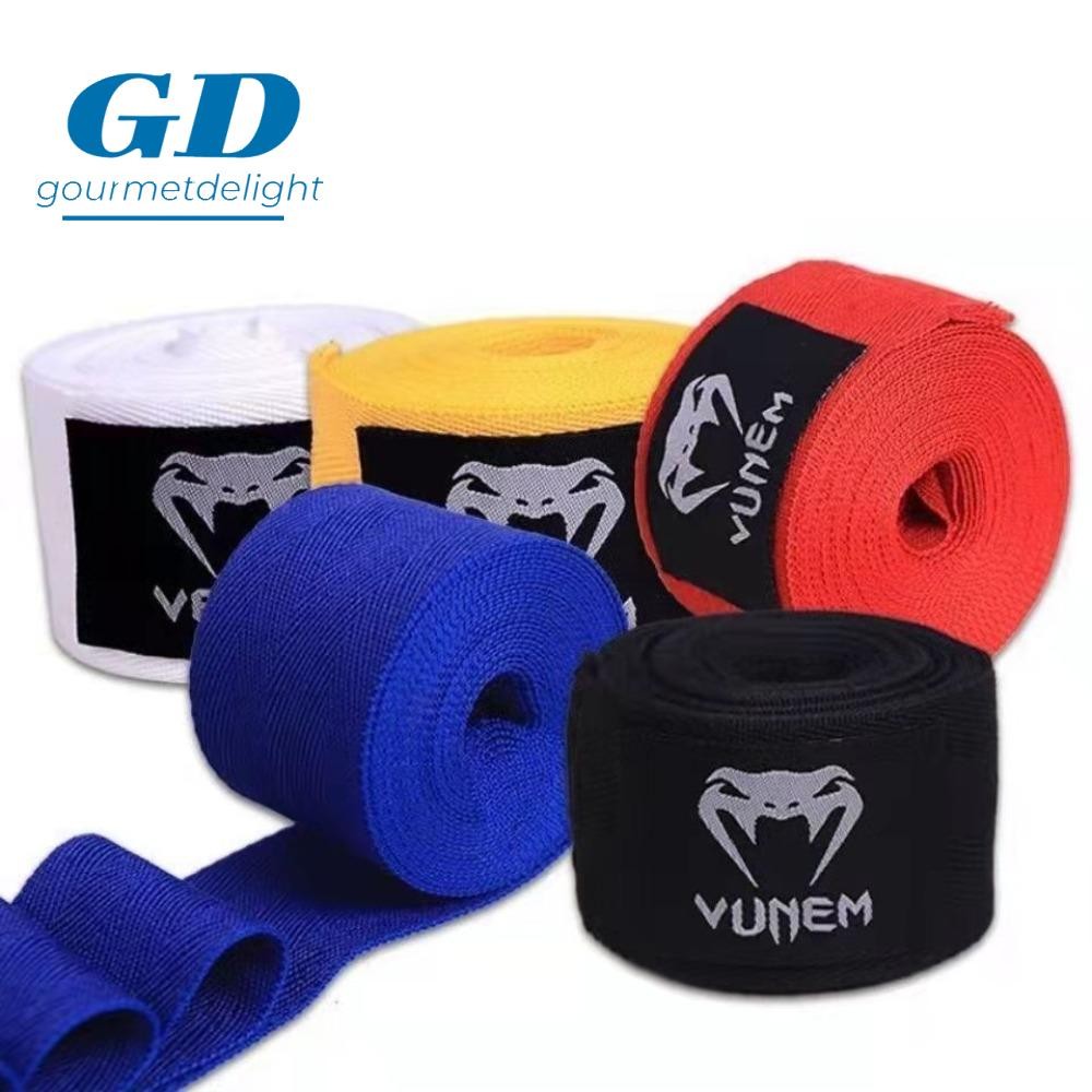 Gourmetdelight สายรัดยามมือ 1 คู่, ผ้าฝ้าย 2 ม้วนสายรัดชกมวย, ถุงมือแข่งขัน 1.5M ป้องกันผ้าพันแผลชกมวยยืดหยุ่นห่อ Sanda