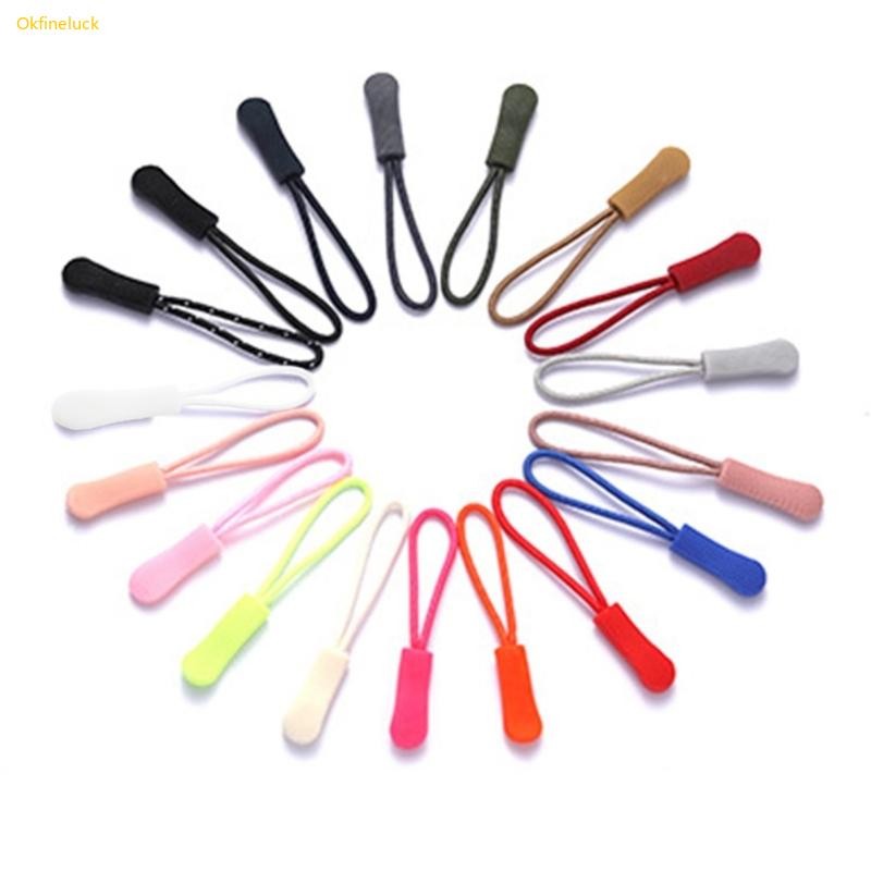 Okfi 10 ชิ้นซิปดึงดึงดึง End Fit แท็กเชือกเปลี่ยนคลิปหักหัวเข็มขัด Fixer