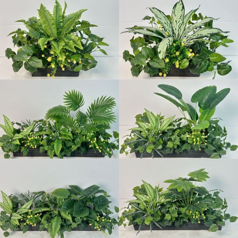 กลางแจ้งในร่มประดิษฐ์ Boxwood UV ทนปลอม Stems พืช, Faux พลาสติก Greenery สําหรับในร่มนอกแขวนพืชสวน Porch หน้าต่างกล่องงานแต่งงาน Farmhouse Decor