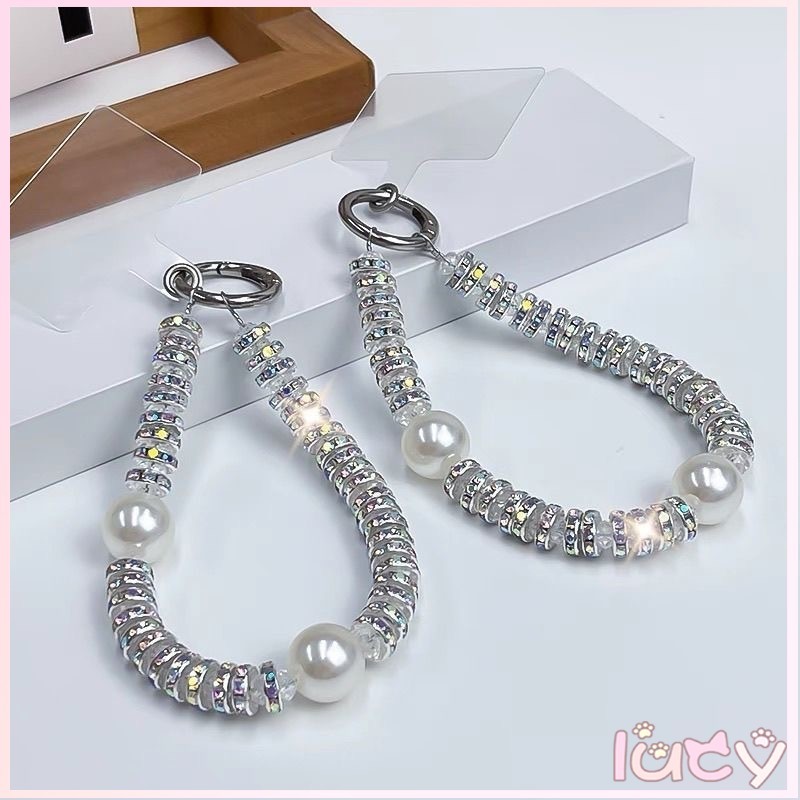 💖Lucy💖เคสโทรศัพท์ เชือกเส้นเล็ก สร้อยข้อมือ ลูกปัดสีสวย หลากสไตล์ หน้ายิ้ม ลูกปัดความรัก ใช้ได้กับสี iPhone