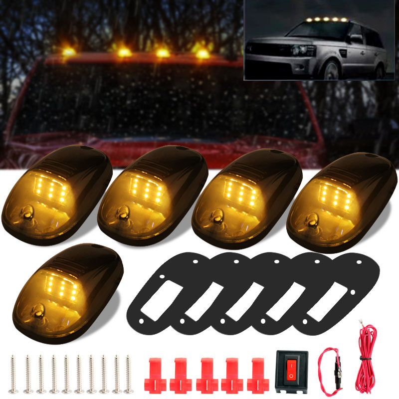 5x รถ Cab ไฟสําหรับ F150 Dodge RAM โดมเตือนโคมไฟ Universal รถกระบะรถบรรทุก Offroad SUV หลังคาเมาส์ DRL 12 V/24 V ยานพาหนะ