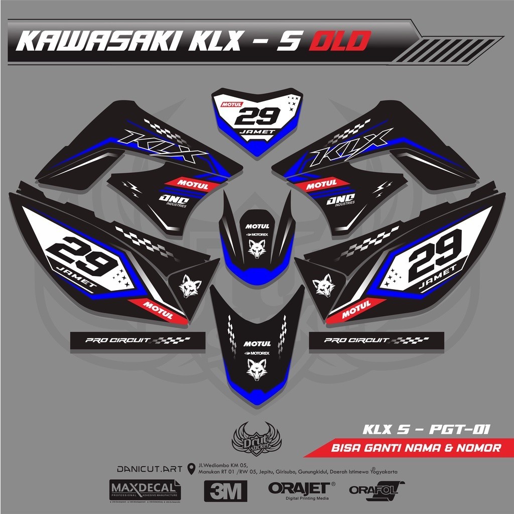 สติ๊กเกอร์รูปลอก KLX S & DTRACKER - เก่า