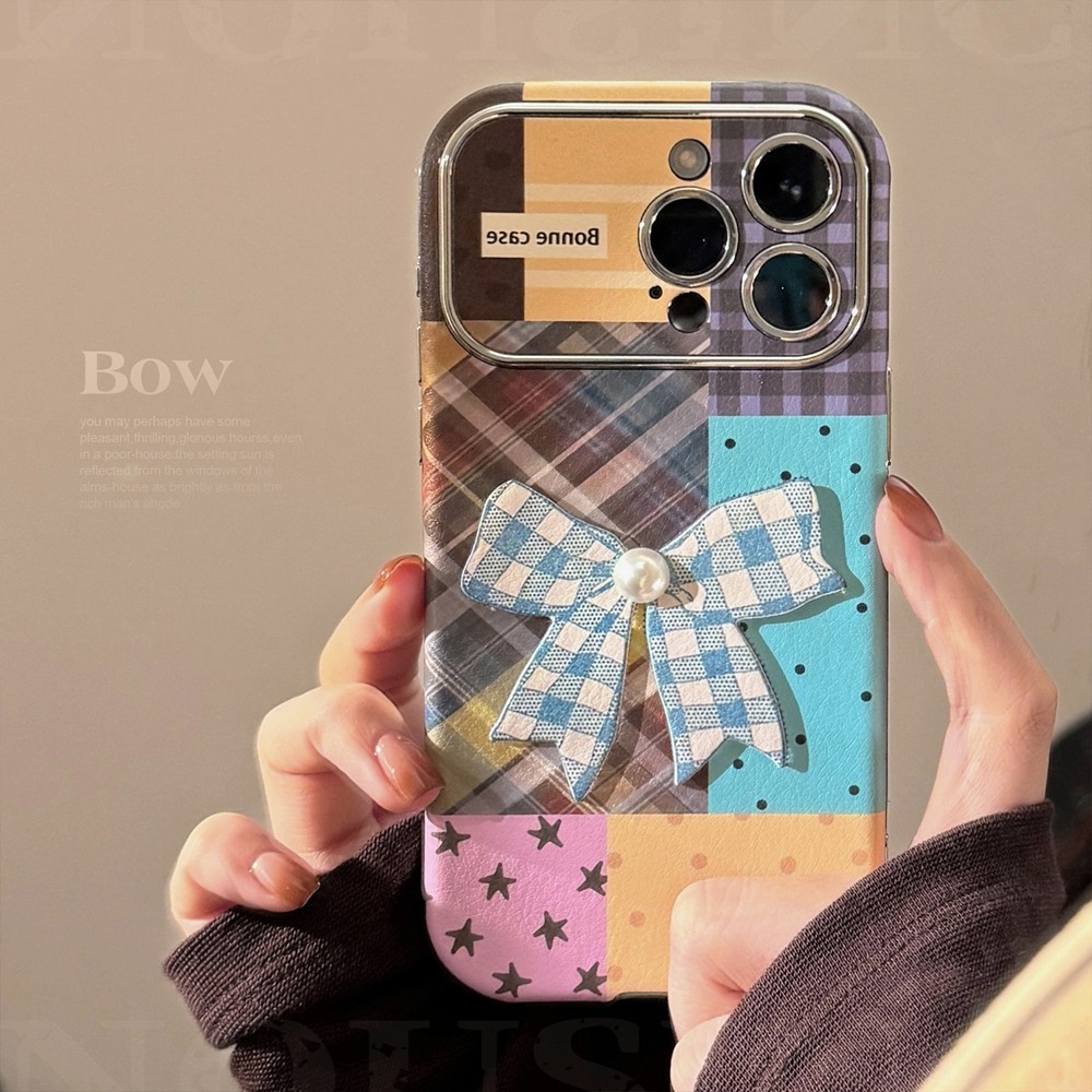 ผีเสื้อ 3D ลายสก๊อตสีสันสดใสเหมาะสําหรับ IPhone 16 เคส IPhone 14promax/15/13/12/11 หนัง